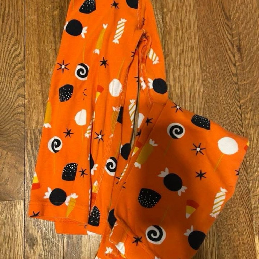 HA Halloween Orange Candy Pattern Pajama Pants